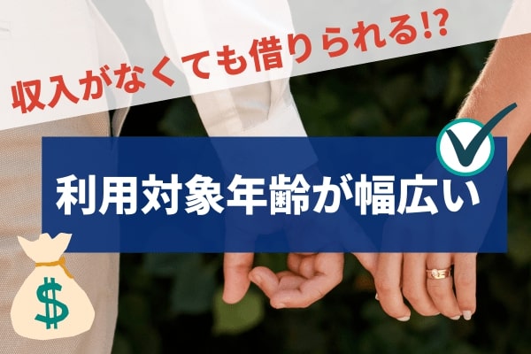 ベルーナノーティスは利用対象年齢が幅広く本人に収入がなくても融資を受けられる